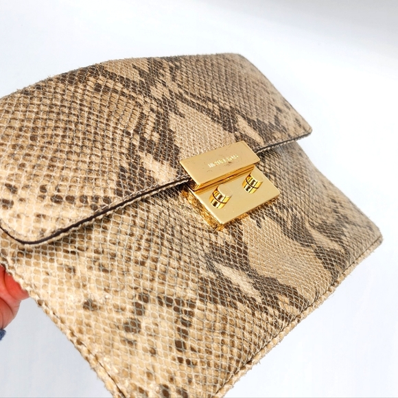 Michael Kors Snakeskin Clutch Handbag - Picture 4 of 9